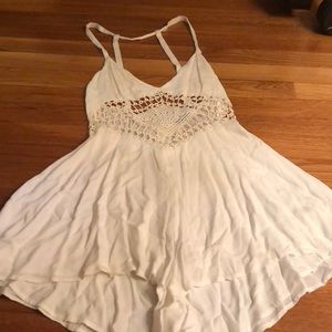 White embroidered romper